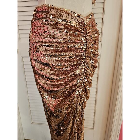 NWT Mable Mermaid Two Piece Rose Gold Sequin Gown Form Fit Prom Dress SMALL SM S - Picture 4 of 10